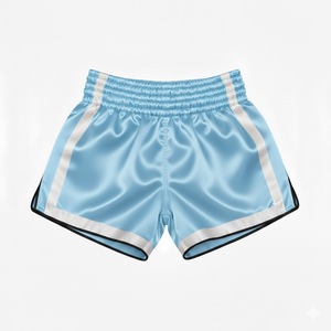 Shorts d'entraînement en satin de qualité supérieure pour le Muay Thai, avec des accents de finition noirs classiques pour des shorts de Muay Thai professionnels. - Product Image 4