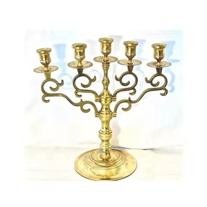 Premium Metal 3 Arms Menorah <b>Candle</b> Holder Stylish Candelabra Tabletop Home Decoration Accent Piece - Product Image 2