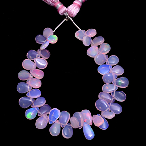 Premium Natural Ethiopian Pink <b>Opal</b> Smooth Pear Shape Gemstone Beads 6 Inch Handmade Strand Bracelet <b>Necklace</b> Jewelry Making - Product Image 4
