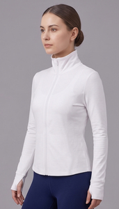 Women Yoga Training Jacket High Neck Jogging Workout Compression Jacket Women's Yoga Jacket Compression Fit Long Sleeve - Product Image 4