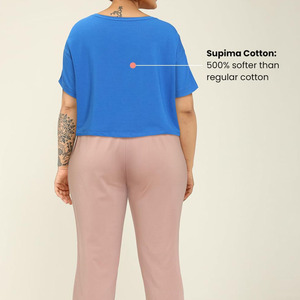 T-shirts courts pour femmes en gros, pour usage quotidien, design personnalisé, tissu respirant, vêtements de mode, t-shirts courts élégants pour femmes - Product Image 3