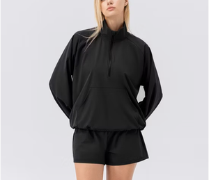 Nueva Chaqueta Deportiva para Mujer con Protección Solar, Cuello Corto, Cierre Frontal, Hombros Caídos y Ribete Elástico - Product Image 2