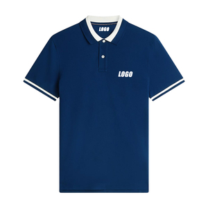 Polo à col color block coupe classique pour homme, en coton premium respirant, logo personnalisé, polo décontracté, marque privée - Product Image 6