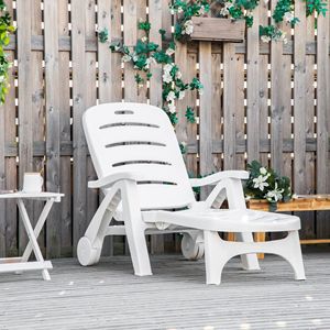 Chaise longue pliante d'extérieur à 5 niveaux réglables en fer et corde avec roues pour plage, patio et piscine - Product Image 2