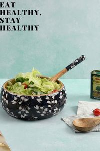 Wooden Salad Serving Home <b>Kitchen</b> <b>Decoration</b> Bowls For Party Home Functions And Restaurant Handcrafted Polished Meena Bowl - Product Image 4
