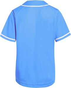 Chemise décontractée à manches courtes boutonnée Dehaner Navy Baseball Jersey, couleur unie, style sportif, vêtement d'été, polyester à séchage rapide - Product Image 2