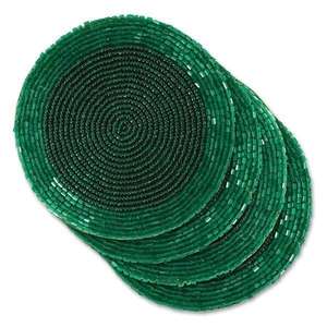 แผ่นรองแก้วทำมือประดับลูกปัด MS HANDICRAFT พร้อมลูกปัดแก้ว - ของขวัญทางศาสนาและคริสตจักรแบบคลาสสิก ด้านหลังทำจากโพลีเอสเตอร์ (4x4 นิ้ว) - Product Image 1