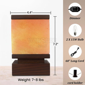 Natural Glow Himalayan <b>Cube</b> Salt Lamp Carved Warm <b>Light</b> Modern Design Customizable Home Decor - Product Image 3