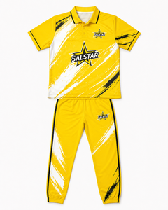 Uniforme de Cricket para Hombre, Camiseta Polo Sublimada Amarilla y Blanca y Pantalones, Ropa Deportiva Transpirable para Partidos y Entrenamientos, para Todas las Temporadas - Product Image 3