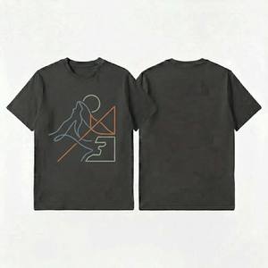 Camiseta holgada estampada para hombre, manga corta, estilo urbano, algodón grueso, venta al por mayor en EE. UU. y Europa, camisetas para hombre - Product Image 5