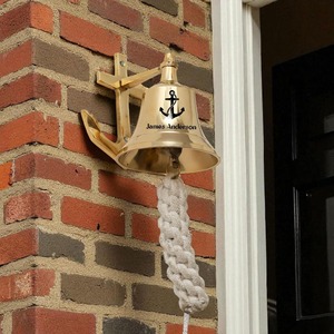 Campana de latón asequible con acabado antiguo, campana de mano redonda de latón de alta venta, campana náutica para barco con asa, modelo de estilo. - Product Image 2