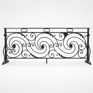 Barandilla Decorativa de Hierro Forjado Negro para Balcón, Panel de Barandilla Metálica con Adornos para Escaleras, Terraza, Decoración Exterior del Hogar - Product Image 4