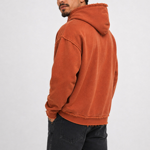 Sweat-shirts à capuche personnalisés style vintage, effet usé, délavés à l'acide, épais, pour hommes, à épaules tombantes, effet soleil éclairé - Product Image 5