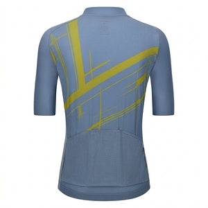 Maillot de cyclisme à manches courtes à motif géométrique noir et blanc pour homme, fermeture éclair intégrale, haut de sport en mesh - Product Image 6