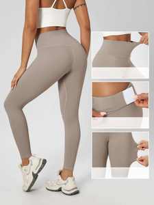 Nuevos Pantalones Deportivos de Cintura Alta de Secado Rápido con Diseño Lulu, de Spandex/Nylon, para Gimnasio, Fitness, Ejercicio, Running, Yoga para Mujer - Product Image 2