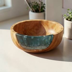 Bol de service écologique en bois d'acacia/mangue de qualité supérieure pour salade, fruits, pâtes - Grand bol profond pour la maison et la restauration - Product Image 1