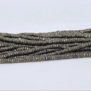 Cuentas de pirita natural AAA en forma de neumático liso de 6 mm, 16 pulgadas, cuentas Heishi de pirita para la fabricación de joyas a precio mayorista - Product Image 6