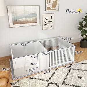 Cuccia per Parto Cani di Taglia Piccola, Media e Grande 165 cm x 80 cm con Tappetino Impermeabile, Porta Regolabile, Gabbia e Casetta per Animali Domestici - Product Image 2