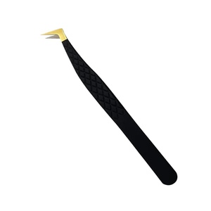 Pince à épiler de précision en acier inoxydable durable, pointe lisse 10 mm, pour application de faux cils volume, emballage personnalisable - Product Image 4