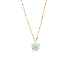 Nouveau Collier Papillon en Alliage Doré pour Femme, Chaîne Classique pour Clavicule, Pendentif Tendance, Cadeau d'Anniversaire - Product Image 2