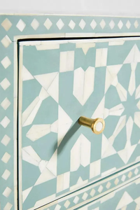 Mediterranean Style 9 Bone Inlay Drawer <b>Chest</b> With Geometric Pattern Modern Living Room Cabinet <b>Storage</b> Furniture - Product Image 5
