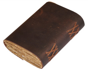 Handmade Vintage Genuine Leather Bound A5 Notepad Gift Men Women Deckle Edge Paper Antique Brass C <b>Lock</b> Flap Cover - Product Image 3