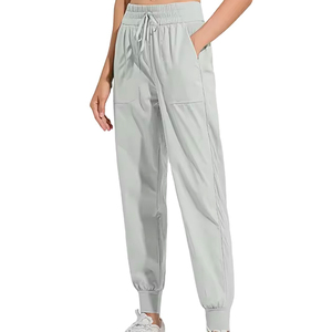 Pantalones Harem de Maternidad de Cintura Alta Negros, Largos hasta el Tobillo, con Cintura Elástica, Tejido Casual de Poliéster Transpirable, con Bolsillos, para Invierno, Color Liso - Product Image 1