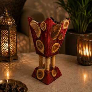 Handmade Resin Mabkhara Incense Burner with Wooden Base for <b>Bakhoor</b> Luxury Arabic <b>Oud</b> Burner Home Fragrance & Ramadan Eid Decor - Product Image 5