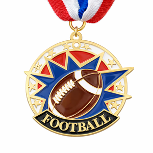 Médailles de football personnalisées en métal émaillé souple pour événements sportifs aux États-Unis - Product Image 3