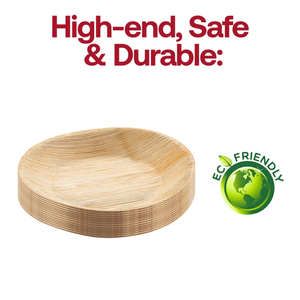 Eco Friendly Palm Leaf <b>Disposable</b> Traditional Round <b>Plates</b> for Takeaway Catering and Food Service - Product Image 2