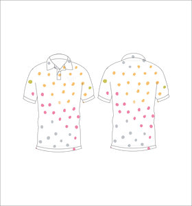 Polo pour homme blanc multicolore à pois dégradés, personnalisable par sublimation, manches courtes, décontracté, respirant, léger, pour le golf - Product Image 6