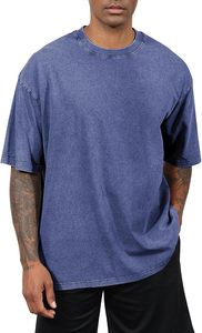 Camiseta vintage de cuello redondo con bloques de color vibrantes, corte holgado para hombre, hecha con tela premium. - Product Image 3