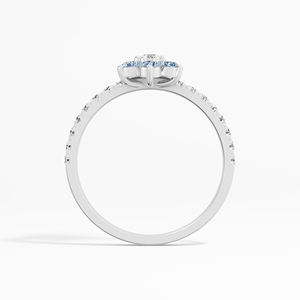 Certificado 0,57 Ctw azul blanco Moissanite Cluster Ring Prong Setting 18K chapado en oro elegante 925 plata esterlina superventas - Product Image 3