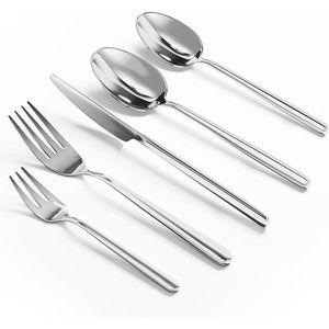 Elegant Stainless Steel Flatware <b>Set</b> High Mirror Polish Rust Resistant Wedding Cutlery - Product Image 1