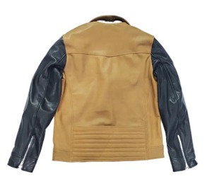 Veste de motard en cuir de mouton bleu faite à la main pour homme, veste de moto en cuir véritable, veste de mode - Product Image 2