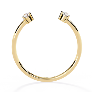 Bague minimaliste ouverte en or massif 14 carats pour femme, sertie d'un diamant taille ronde, idéale pour un cadeau, une demande en mariage, un anniversaire ou un mariage. - Product Image 2