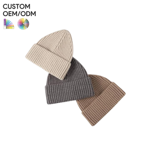 Mens winter <b>beanie</b> <b>hat</b> <b>wool</b> blend thick knit style custom logo OEM ODM support for brand manufacturing - Product Image 5