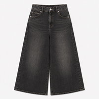 Culottes en jean à jambes larges pour femme, taille haute, coupe courte et ample, style vintage simple, respirantes, streetwear, été/hiver, foncé/clair