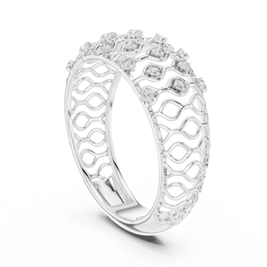 Anillo de Diamantes Cultivados en Laboratorio para Mujer CROWNLINK, Oro Blanco de 18 Quilates con Baño de Rodio, Estilo Minimalista, para Compromiso, Fiesta, San Valentín, Uso Diario - Product Image 2