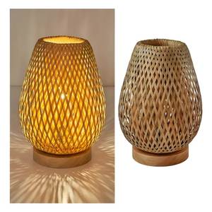 Natural Handmade Bamboo Lantern Lamp | Rustic <b>Bedside</b> Decorative Night <b>Light</b> - Product Image 6