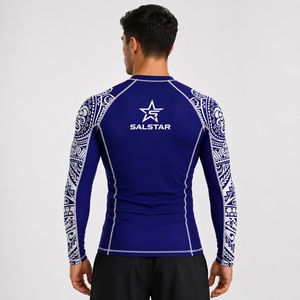 Camiseta de Compresión Ecológica para Hombre, Secado Rápido, Personalizable con Logotipo, Sublimación, Mangas en Contraste, Cuello Redondo, Protección UV, Ropa Deportiva - Product Image 2