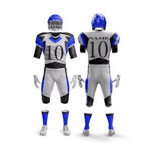 Uniforme de football américain pour hommes, col en V, 100% polyester, antibactérien, séchage rapide, respirant, manches courtes, sublimation estivale - Product Image 6