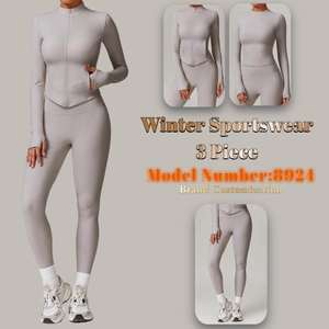 Combinaison de sport personnalisée pour femme, demi-zip, sans manches, respirante, en nylon, pour yoga et entraînement, avec taille élastique, idéale pour l'hiver - Product Image 2