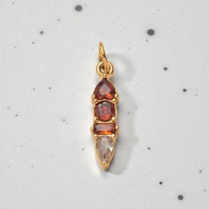 <b>Ruby</b> Quartz 4MM Gemstone Baguette & Pear Cut Charm Pendant for Wholesale - Product Image 1