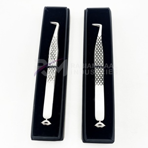 Pinzas para Extensión de Pestañas RMI de Primera Calidad con Recubrimiento Plateado para Halloween, con Caja de Cartón, Pinzas Sostenibles - Product Image 1