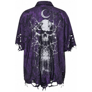 เสื้อเชิ้ตผู้ชายสไตล์โกธิคทรงปกติ แขนสั้น สไตล์ไฮสตรีท ผ้าฝ้าย 100% - Product Image 6