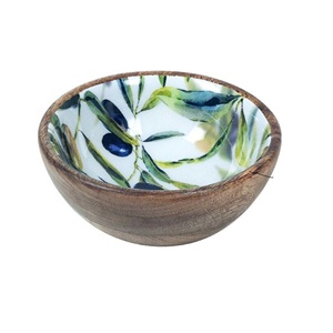 Bol à salade en bois moderne avec logo personnalisé, imprimé en émail, pour salades de légumes, riz et dîners, bols de service - Product Image 1