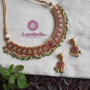 Kempu Pearl Style Fine Choker Necklace - Product Image 2