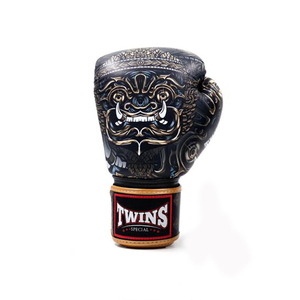ถุงมือพิมพ์ลาย Hook Loop Twin Gloves Pro Fight MMA Sanda Training หนังสังเคราะห์ สีม่วงเข้ม ป้องกันรังสียูวี จับกระชับมือ ไม่ลื่น - Product Image 2