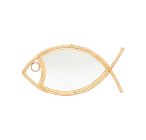 Miroir mural en rotin tressé artisanal de luxe, style bohème, pour chambre d'enfant, décoration murale en osier naturel - Product Image 1